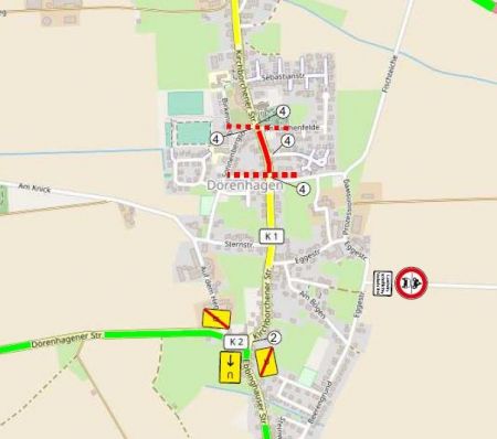 Absperrplan Ortsdurchfahrt Dörenhagen